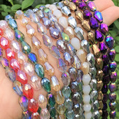 Χονδρική AB Multicolor Austria Teardrop Crystal Loose Faceted Drop Briolette Glass Beads for Jewelry Making Craft Diy Earrings