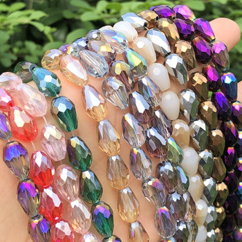 Χονδρική AB Multicolor Austria Teardrop Crystal Loose Faceted Drop Briolette Glass Beads for Jewelry Making Craft Diy Earrings