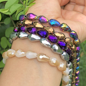 Χονδρική AB Multicolor Austria Teardrop Crystal Loose Faceted Drop Briolette Glass Beads for Jewelry Making Craft Diy Earrings