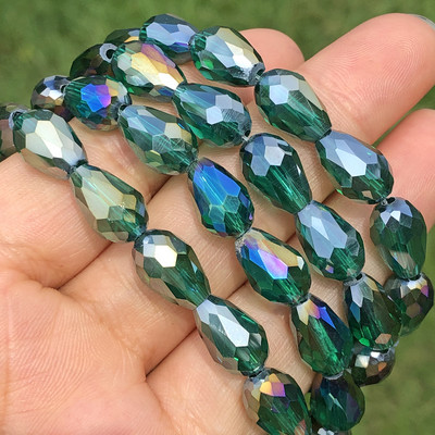 Χονδρική AB Multicolor Austria Teardrop Crystal Loose Faceted Drop Briolette Glass Beads for Jewelry Making Craft Diy Earrings
