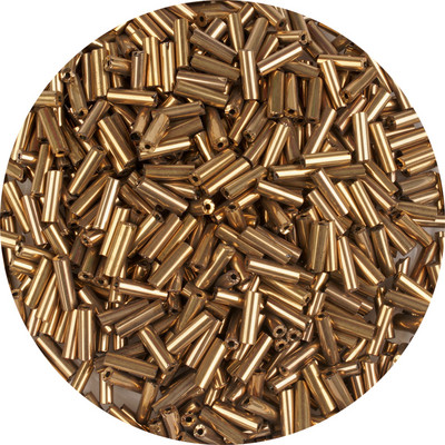 2x6mm 500vnt auksiniai čekiško stiklo vamzdeliai, stiklo sėklų tarpiklio karoliukai krištolo ilgi vamzdiniai karoliukai pagaminti Austrijos „pasidaryk pats“ papuošalai