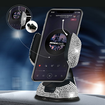 2022 Диамантен държач за мобилен телефон за стойка за телефон в кола Розов гъвкав монтаж на стойка за маса Bling Автомобилни аксесоари Интериор Жена