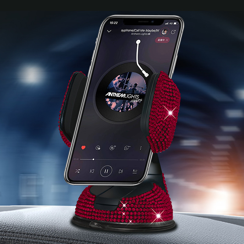 2022 Dijamantni držač mobitela za automobilski nosač za telefon Ružičasti fleksibilni nosač za stolni stalak Bling Dodaci za automobil Interijer Ženska