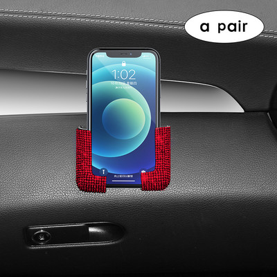 2 tk Crystal autotelefoni hoidja fikseeritud rack-pasta alus mobiiltelefoni võtmekaardi jaoks Blingi sisetarvikud naistele