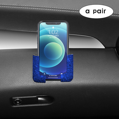 2 tk Crystal autotelefoni hoidja fikseeritud rack-pasta alus mobiiltelefoni võtmekaardi jaoks Blingi sisetarvikud naistele