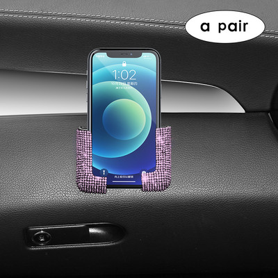 2 tk Crystal autotelefoni hoidja fikseeritud rack-pasta alus mobiiltelefoni võtmekaardi jaoks Blingi sisetarvikud naistele