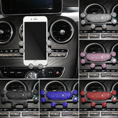 Six Points Gravity Bling Θήκη τηλεφώνου αυτοκινήτου Κλιπ αεραγωγού Βάση στήριξης GPS για iPhone Υποστήριξη θήκης smartphone Samsung Xiaomi