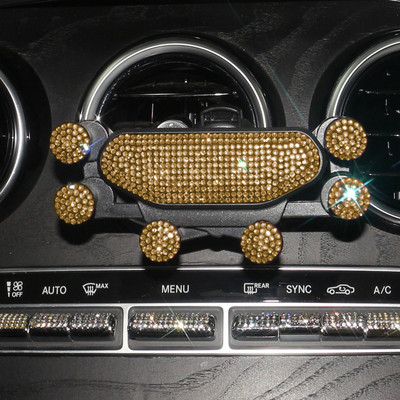 Six Points Gravity Bling Θήκη τηλεφώνου αυτοκινήτου Κλιπ αεραγωγού Βάση στήριξης GPS για iPhone Υποστήριξη θήκης smartphone Samsung Xiaomi