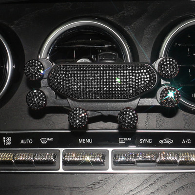 Six Points Gravity Bling Θήκη τηλεφώνου αυτοκινήτου Κλιπ αεραγωγού Βάση στήριξης GPS για iPhone Υποστήριξη θήκης smartphone Samsung Xiaomi