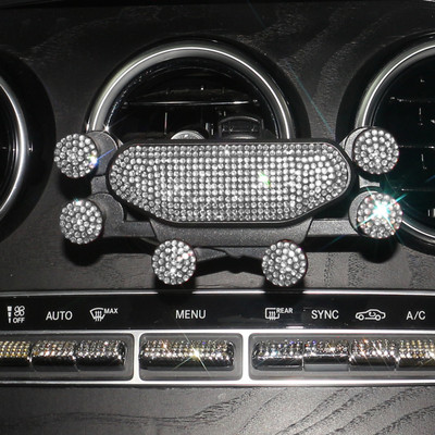 Six Points Gravity Bling Θήκη τηλεφώνου αυτοκινήτου Κλιπ αεραγωγού Βάση στήριξης GPS για iPhone Υποστήριξη θήκης smartphone Samsung Xiaomi