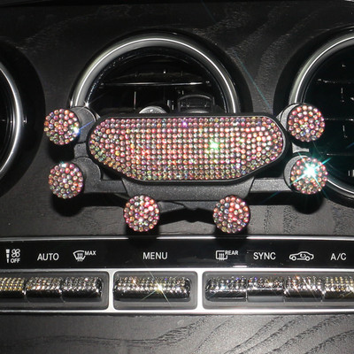 Six Points Gravity Bling Θήκη τηλεφώνου αυτοκινήτου Κλιπ αεραγωγού Βάση στήριξης GPS για iPhone Υποστήριξη θήκης smartphone Samsung Xiaomi