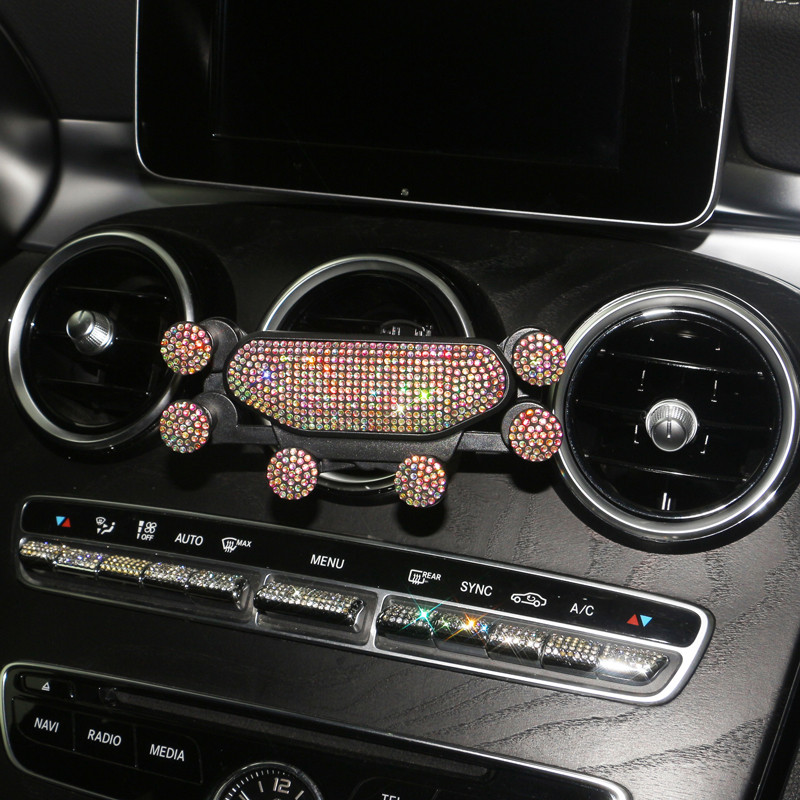 Six Points Gravity Bling Θήκη τηλεφώνου αυτοκινήτου Κλιπ αεραγωγού Βάση στήριξης GPS για iPhone Υποστήριξη θήκης smartphone Samsung Xiaomi