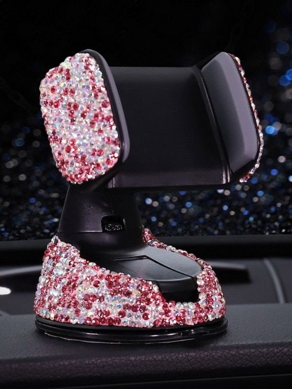 Κρυστάλλινα στρας 360 μοιρών θήκη τηλεφώνου αυτοκινήτου για αυτόματο ταμπλό εξαερισμού Universal Bling αξεσουάρ αυτοκινήτου εσωτερικό για γυναίκα