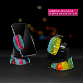Luksuslik teemant-auto mobiiltelefonihoidik auto telefonile kinnitatavale painduvale lauaalusele Blingi autotarvikutele mõeldud interjöör naistele