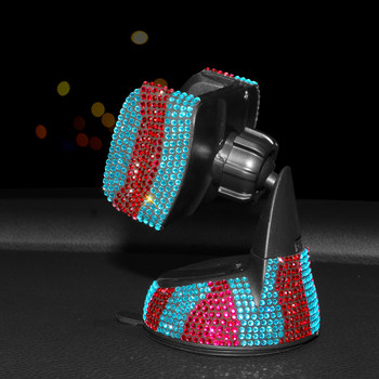 Луксозен диамантен държач за автомобилен мобилен телефон за монтиране на автомобилен телефон Гъвкава стойка за маса Bling Аксесоари за кола Интериор за жени