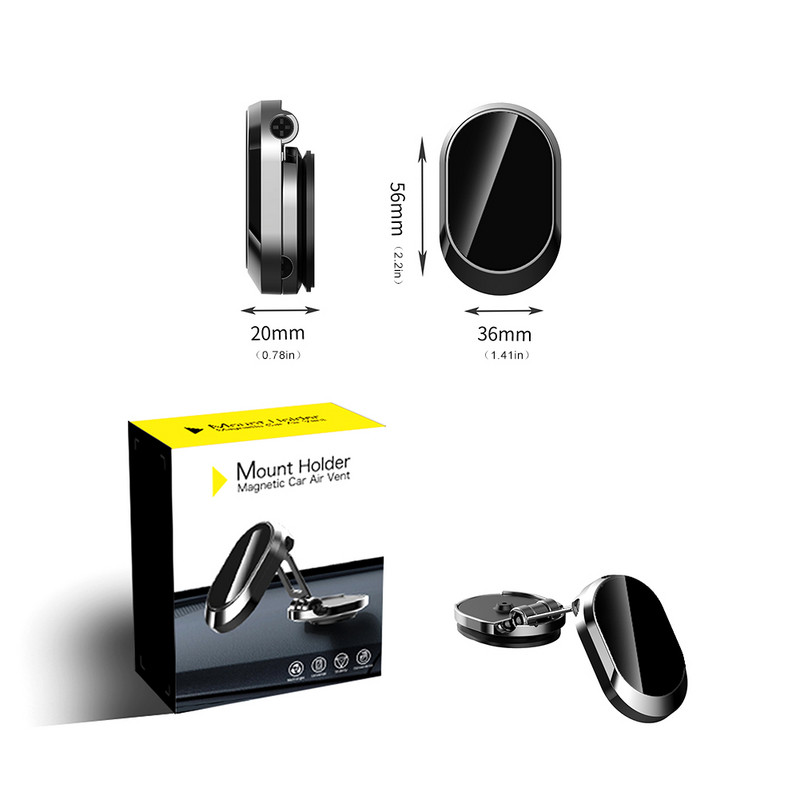 Ultra Mini Μαγνητική θήκη τηλεφώνου αυτοκινήτου Πτυσσόμενη βάση ταμπλό για τηλέφωνο με περιστροφή 360° Βάση στήριξης κινητού τηλεφώνου για iPhone 13 12 Samsung