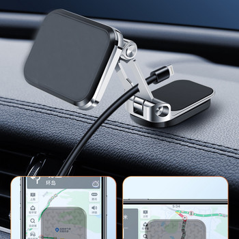 Περιστρεφόμενη 720° Μαγνητική Αναδιπλούμενη Στήριξη Τηλεφώνου Αυτοκινήτου Smartphone Βάση GPS Κράμα Ισχυρό στήριγμα μαγνήτη καθολική υποστήριξη