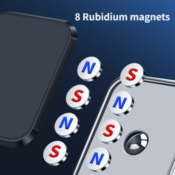 Въртящ се на 720° магнитен сгъваем държач за телефон за кола Смартфон GPS стойка Алуминиева здрава магнитна скоба Универсална поддръжка