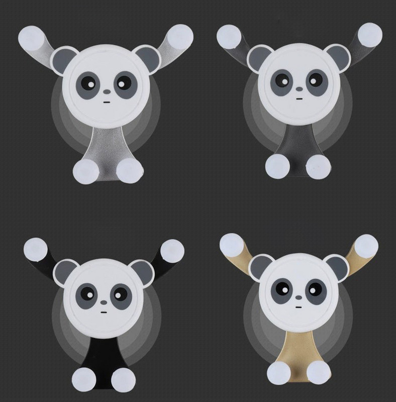 Universaalne Panda nutitelefoni telefonihoidik Automaatne õhuventilaatoriga telefonialuse kinnitus 360 mobiilne mobiiltelefoni hoidik autosse iPhone`i jaoks