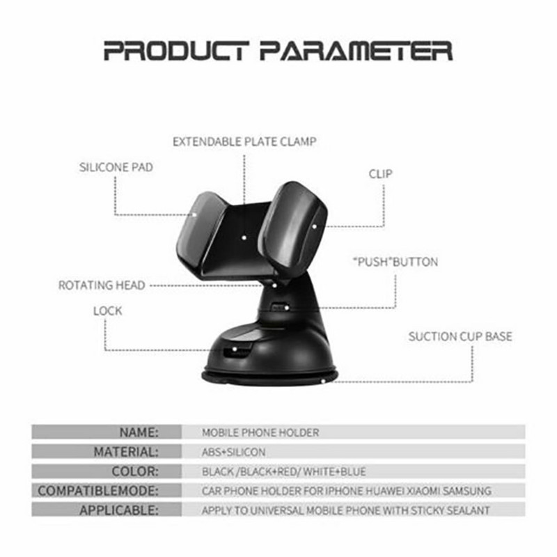 Suport pentru telefon mobil pentru mașină 360 Suport universal pentru tablou de bord Suport acasă pentru parbriz Suport pentru telefon mobil Auto Hot