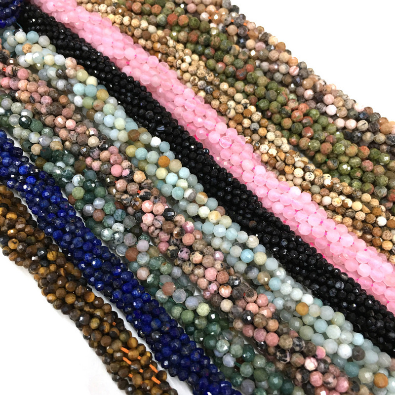 Looduslikust kivist helmestega lihvitud lahtised helmestega ahaadid väikesed helmed ehete valmistamiseks DIY kaelakee käevõru tarvikud suurus 2 3mm