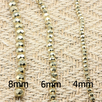 1 Strand Heavy Metal Χρυσό Σειρά Crystal Rondelle γυάλινες χάντρες για κοσμήματα κατασκευής κοσμημάτων Diy αξεσουάρ