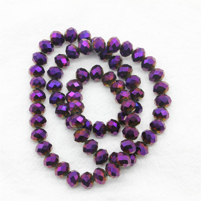 1 șuviță, culoare metal grele, seria aurie, mărgele de sticlă rotunde de cristal pentru realizarea de bijuterii, accesorii bricolaj