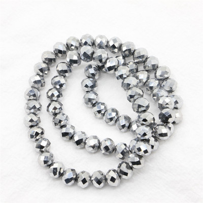 1 șuviță, culoare metal grele, seria aurie, mărgele de sticlă rotunde de cristal pentru realizarea de bijuterii, accesorii bricolaj