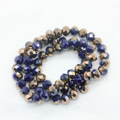 1 șuviță, culoare metal grele, seria aurie, mărgele de sticlă rotunde de cristal pentru realizarea de bijuterii, accesorii bricolaj