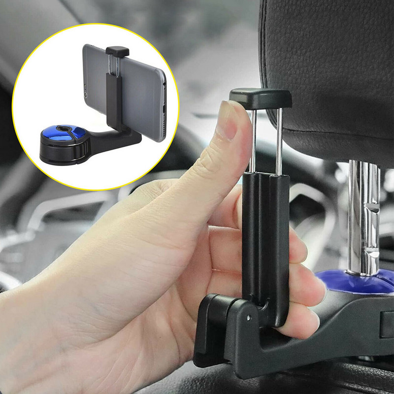 Γάντζος πλάτης 2 σε 1 Γάντζος για προσκέφαλο αυτοκινήτου με θήκη τηλεφώνου Κρεμάστρα πλάτης καθίσματος για τσάντα τσάντα Παντοπωλείο Πανί Πτυσσόμενο Κλιπ Οργάνωση