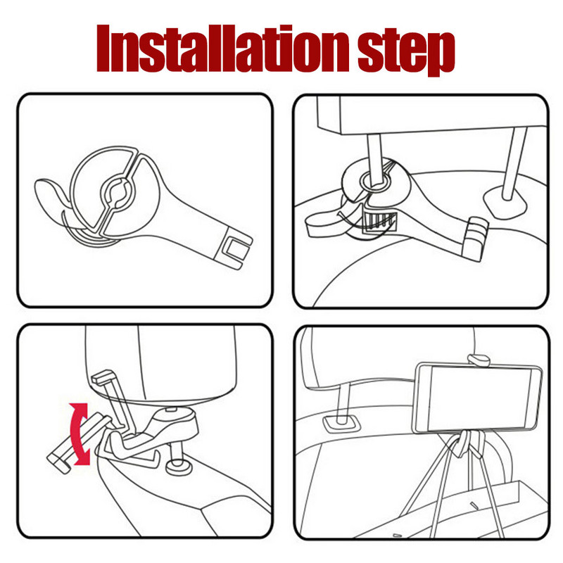 Γάντζος πλάτης 2 σε 1 Γάντζος για προσκέφαλο αυτοκινήτου με θήκη τηλεφώνου Κρεμάστρα πλάτης καθίσματος για τσάντα τσάντα Παντοπωλείο Πανί Πτυσσόμενο Κλιπ Οργάνωση