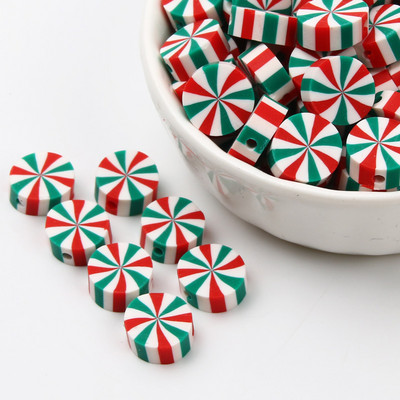 20/50/100 tk jõuluseeria polümeersavi helmed jõulusokid lumememm Jõuluvana vahehelmed ehete tegemiseks isetegemise tarvikud