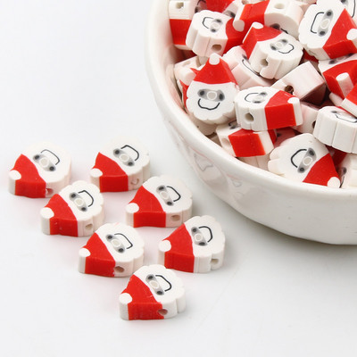 20/50/100 tk jõuluseeria polümeersavi helmed jõulusokid lumememm Jõuluvana vahehelmed ehete tegemiseks isetegemise tarvikud