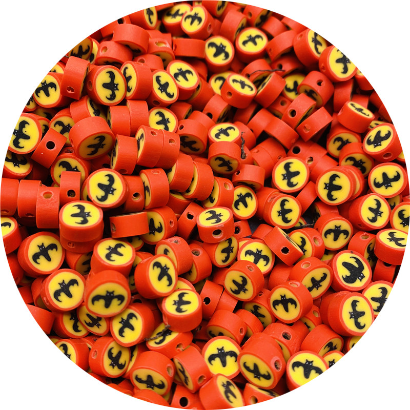 30 tk/partii 10 mm Halloweeni savihelmed Polümeersavist vahehelmed ehete valmistamiseks DIY käsitsi valmistatud käsitöö Halloweeni kaunistus