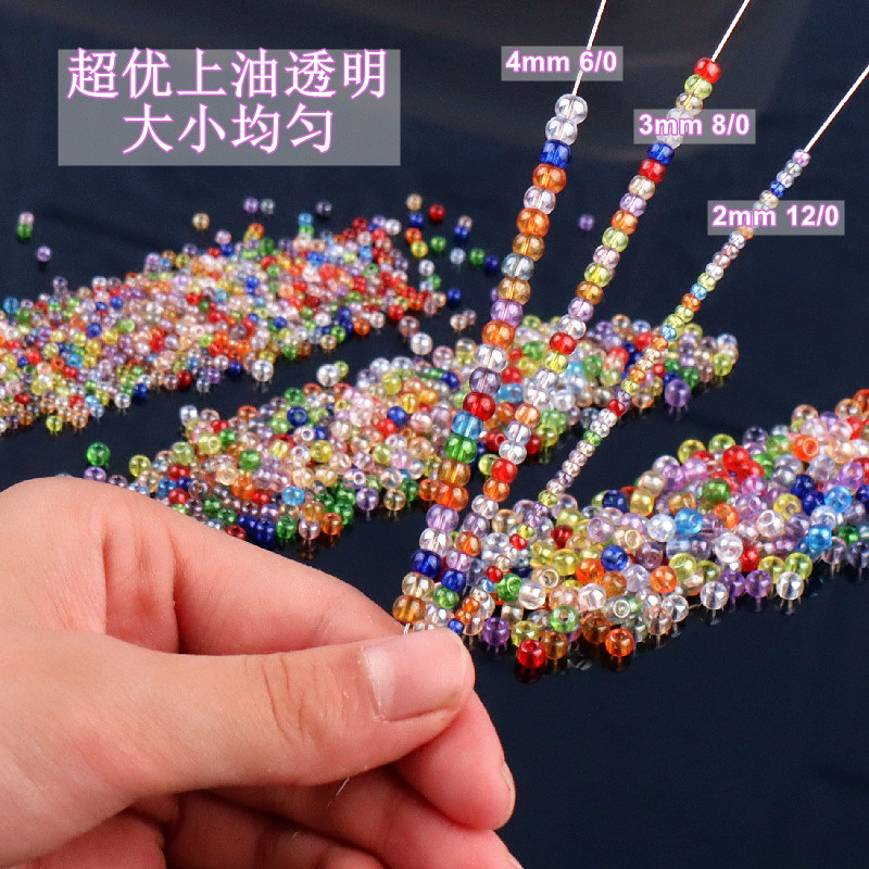 Ühtsed 2/3/4 mm Olingi läbipaistvad klaasist seemnehelmed Värvilised Tšehhi ümmargused vahehelmed isetegemise jaoks ehete käevõru valmistamise tarvikud