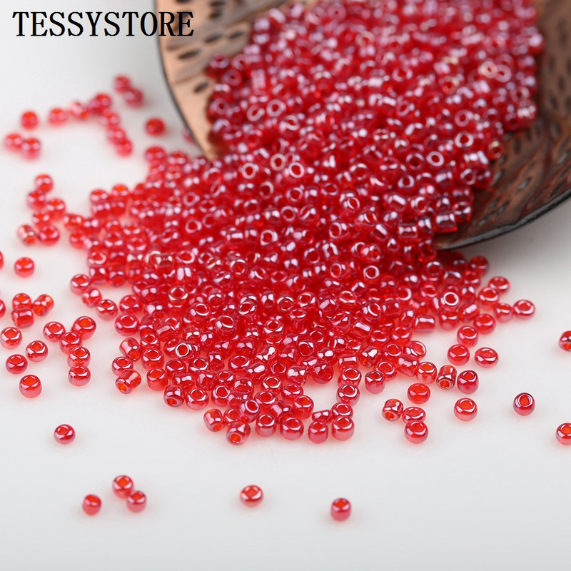 1000 tk 2mm läbipaistvad värvid läikivat klaasist seemnehelmed üliväikesed Austria kristallist vahehelmed ehete valmistamise tarvikute jaoks