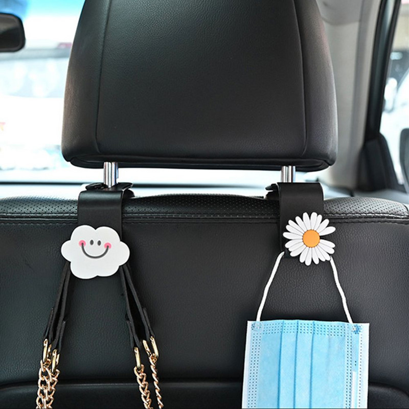 1vnt Universalus automobilio sėdynės atlošo kablys Mielas animacinių filmų sėdynės kablys Automatinis saugojimas Galinės sėdynės kablys Vidinis pakabos laikiklio priedai