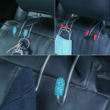 2 Pack Organizers πλάτης καθίσματος Bling Diamond Universal κρεμάστρες αυτοκινήτου Στήριγμα κεφαλής για τσάντες Ισχυροί ανθεκτικοί γάντζοι αποθήκευσης για αυτόματο πίσω κάθισμα
