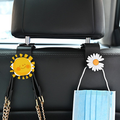 Cartoon Car Seat Back Hook Universal Portable Car Accessories Interior Hanger Holder Storage for Car Bag Purse Cloth Decoration