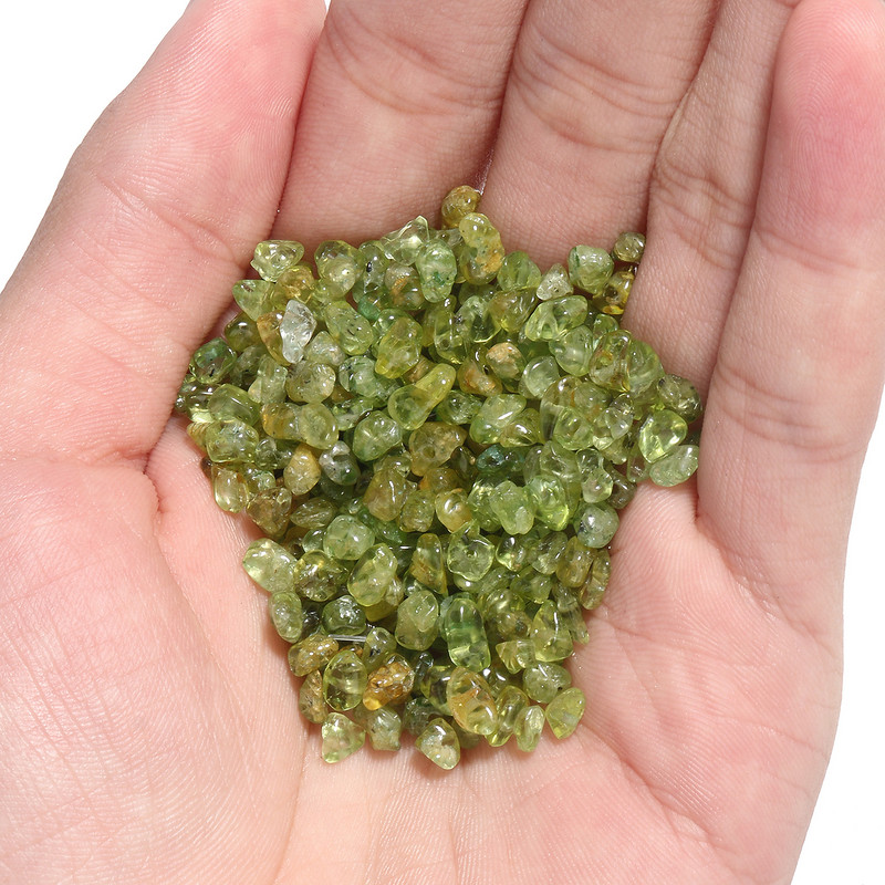 3mm-8mm Φυσική πέτρα ακανόνιστη Peridot Olivine Gravel Chip Loose Spacer Beads for Jewelry Making Diy βραχιόλια Κολιέ 16 ιντσών