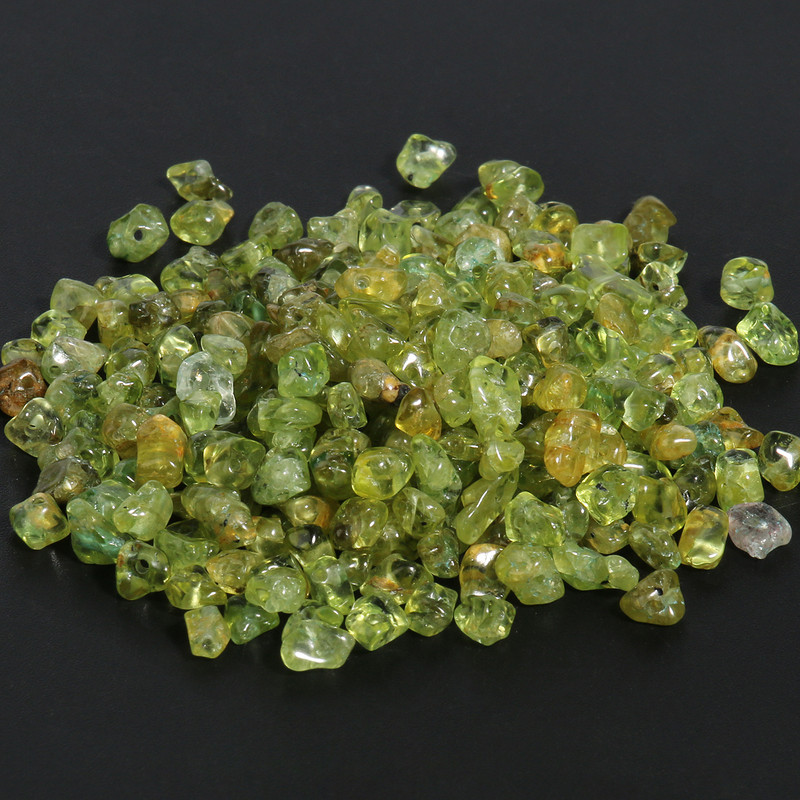 3mm-8mm Φυσική πέτρα ακανόνιστη Peridot Olivine Gravel Chip Loose Spacer Beads for Jewelry Making Diy βραχιόλια Κολιέ 16 ιντσών