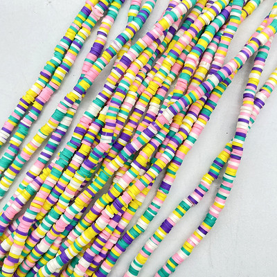 Naujas 4x1 mm plokščias apvalus rankų darbo apvalus polimerinio molio drožlių diskas laisvas tarpiklis papuošalams gaminti „pasidaryk pats“ karolių apyrankė