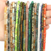 Φυσική Πέτρα Σωλήνας Χάντρες Αχάτες Howlite Loose Spacer Beads For Jewelry Making DIY Βραχιόλι Κυλινδρικές Χάντρες Αξεσουάρ 4x13mm