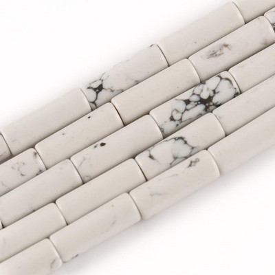 Φυσική Πέτρα Σωλήνας Χάντρες Αχάτες Howlite Loose Spacer Beads For Jewelry Making DIY Βραχιόλι Κυλινδρικές Χάντρες Αξεσουάρ 4x13mm