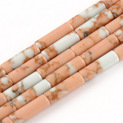 Φυσική Πέτρα Σωλήνας Χάντρες Αχάτες Howlite Loose Spacer Beads For Jewelry Making DIY Βραχιόλι Κυλινδρικές Χάντρες Αξεσουάρ 4x13mm