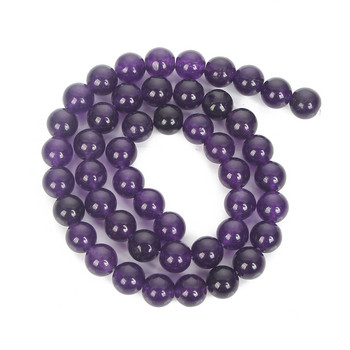 Απομίμηση αμέθυστου Charm Beads 3 στυλ Στρογγυλό Κρύσταλλο Φυσικής Πέτρας για Κατασκευή κοσμημάτων Αξεσουάρ κολιέ βραχιόλι Diy 6/8/10mm