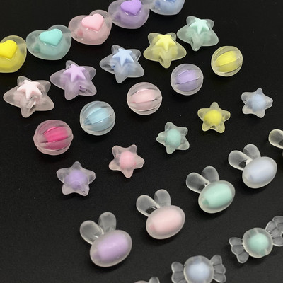 20 kom Akrilne perle u obliku srca s mat efektom Perle u obliku zvijezde Charms Narukvica Ogrlica Perle za izradu nakita DIY dodaci #ZZ04