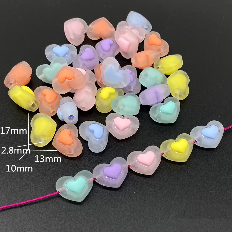 20 kom Akrilne perle u obliku srca s mat efektom Perle u obliku zvijezde Charms Narukvica Ogrlica Perle za izradu nakita DIY dodaci #ZZ04