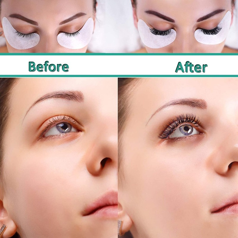 50 porų po akimis blakstienų priauginimo pagalvėlių be pūkelių gelio pleistrų, skirtų grožio salonui dirbtinių blakstienų priauginimui priauginti