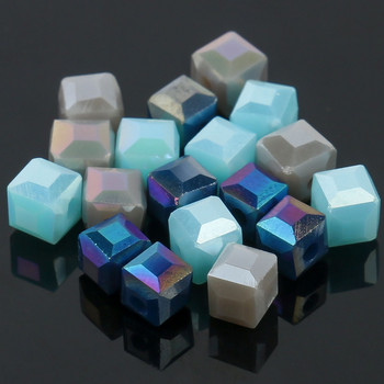 2 мм, 3 мм, 4 мм AB цветен куб, австрийски кристални стъклени перли, фасетирани квадратни свободни дистанционни мъниста за изработка на бижута Направи си сам гривна, колие
